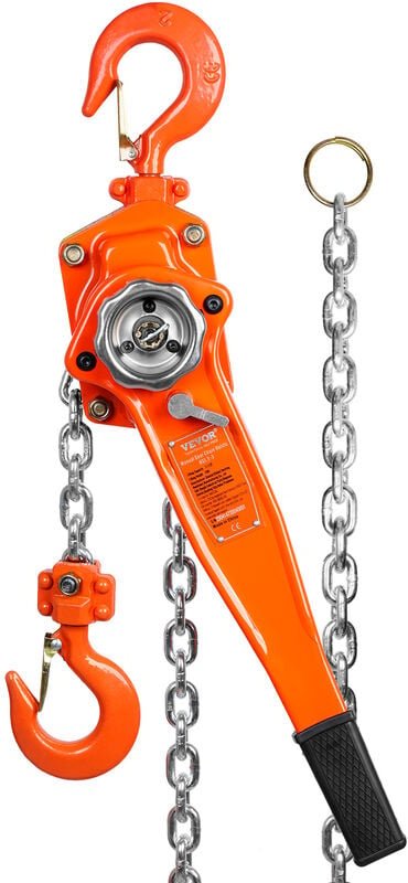 Mophorn - vevor Ratschenzug Stahl 1,5T Belastbarkeit Flaschenzug Hebezug 5,8m Hubhöhe Hebelzug Ф8x24mm Hubkettengröße Ke...