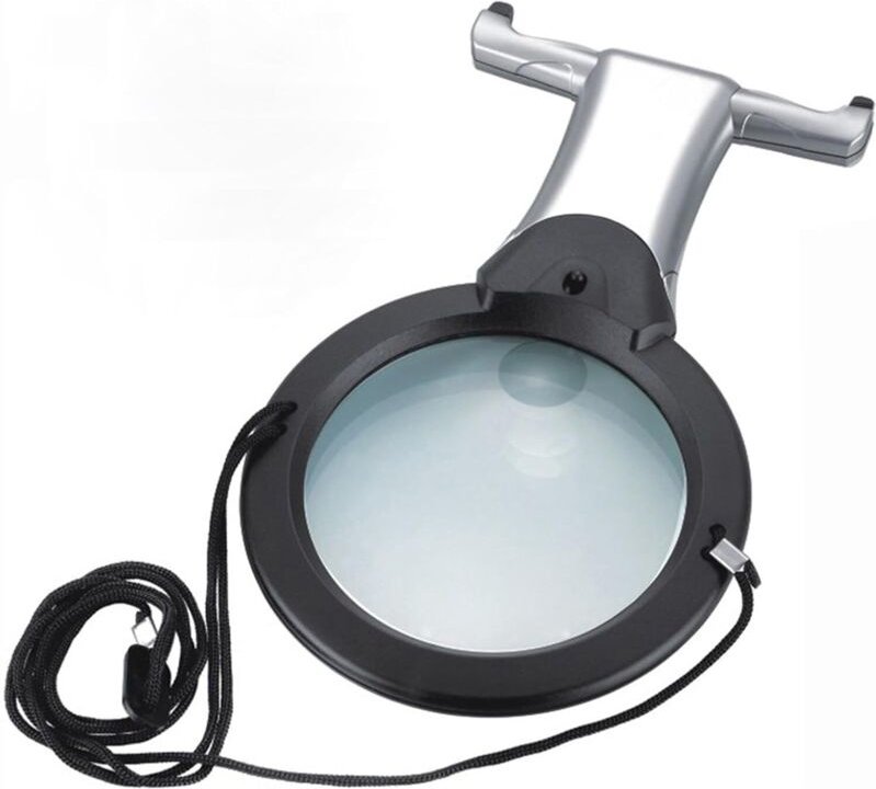 Auf der Brust montierte Lupe, 2,5-fach, große Linse, 6-fach, kleine Linse, schützt den Hals, tragbar, Büro, Sonstiges, m...