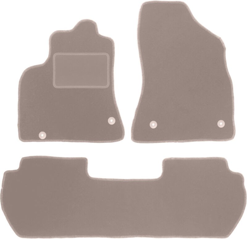 Beige Veloursmatten für: Citroen Berlingo II Multispace (2008-2018)