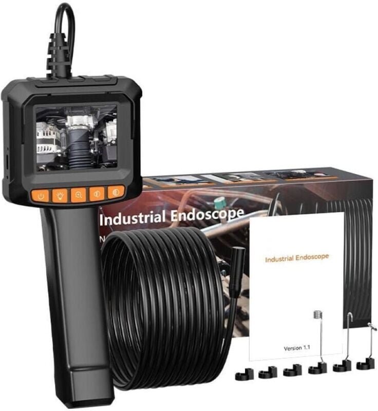 Endoskopkamera, 1080P High Definition Endoskop, IP67 wasserdicht, 2,4 Zoll Rohrinspektionskamera, 5 Meter halbstarres Ka...