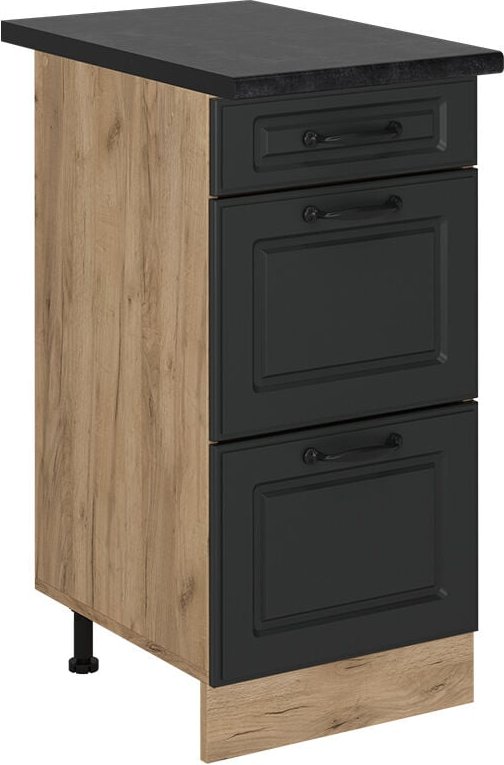 Thumbnail - Küchenunterschrank R-Line, Anthrazit Landhaus, 40 cm mit Schubladen, ap Anthrazit Vicco