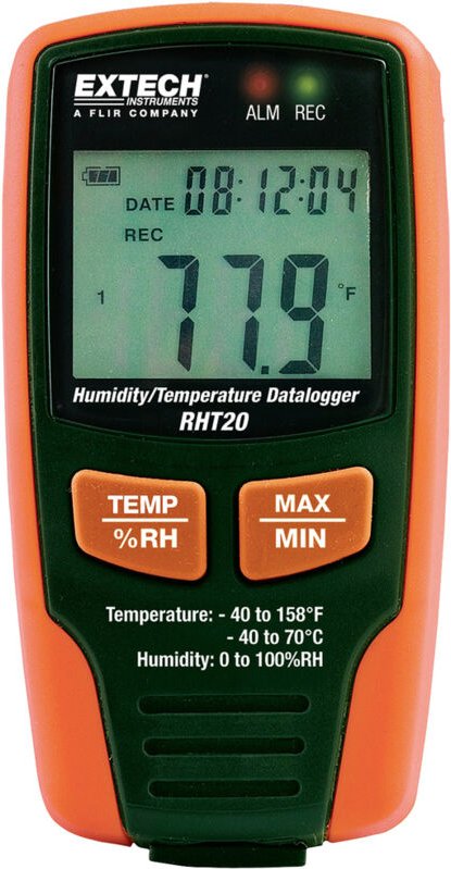 RHT20 Luftfeuchtigkeits- und Temperaturdatenlogger 0 % rF 100 % rF Datenloggerfunktion - Extech