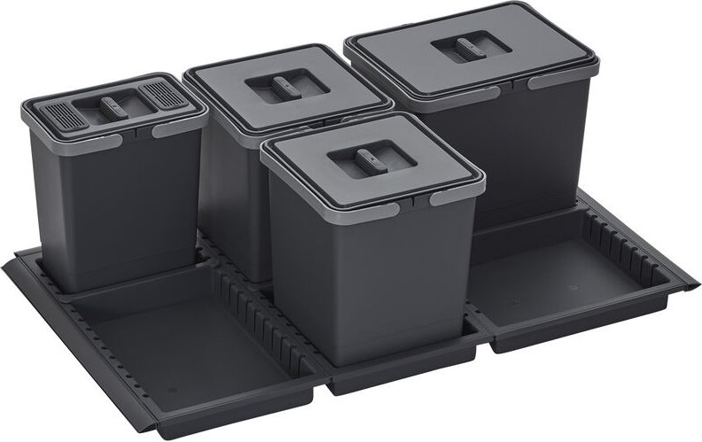 Thumbnail - So-tech - Abfallsammler Metropolis 15+10+10+6L mit Deckel Abfallsystem für Auszug Korpus 90 cm