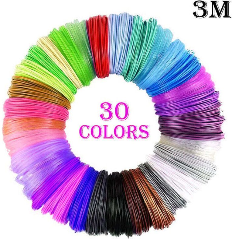 3D-Stift-Filament PLA, 20 Farben, MYNT3D, DeWang, 3D-Stift und 3D-Druckstift, 3 m