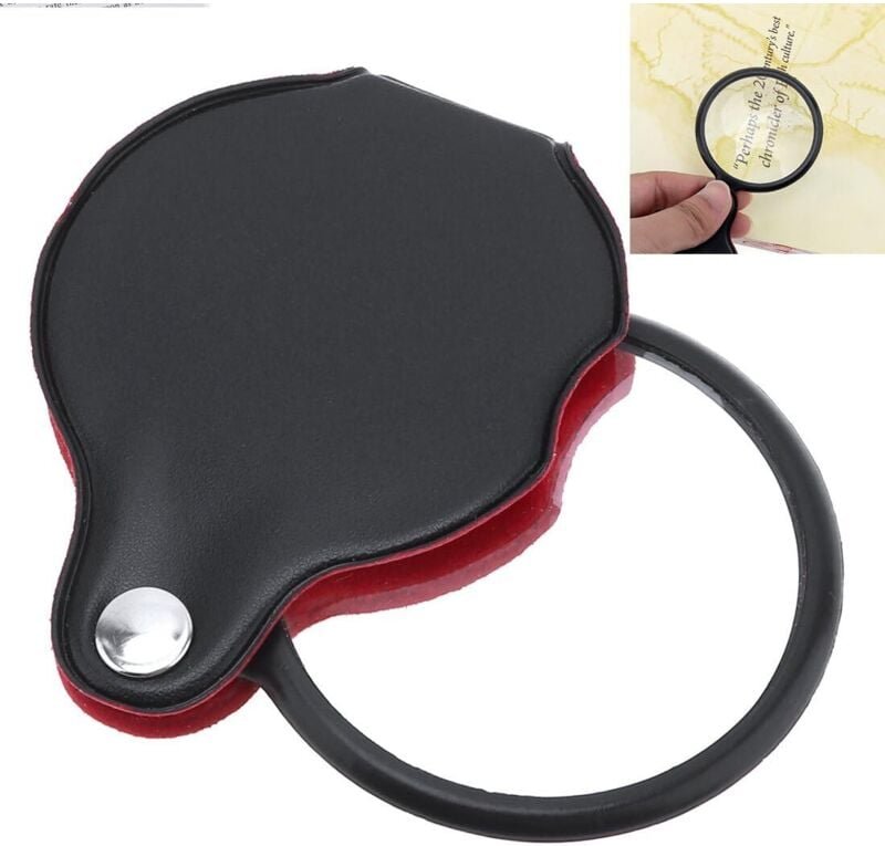 8-fache Mini-Taschenlupe, optisches Glas mit kortikaler Schutzhülle für Büro, Lesen, Hobbys, 3 Stück