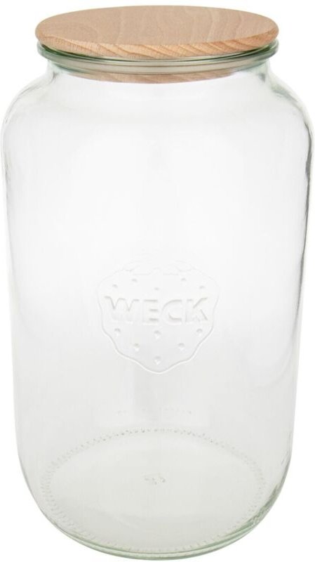 Rundrandglas 3l mit Holz- deckel - Weck