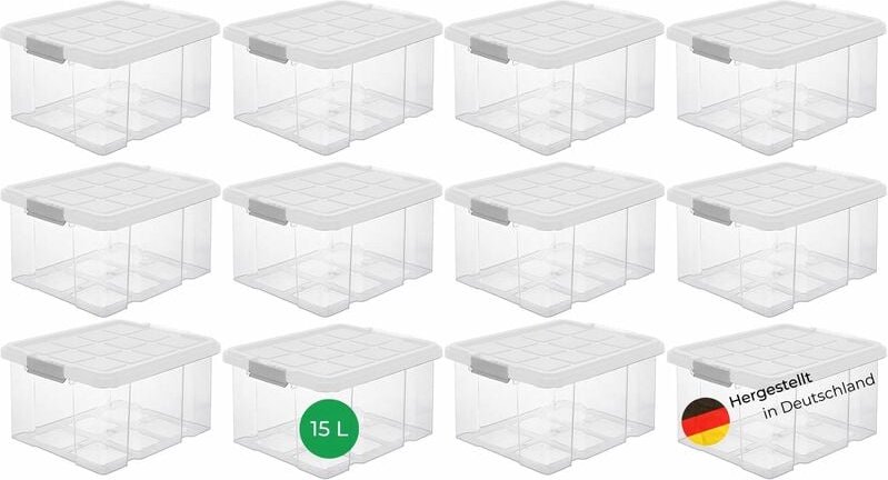 12x Novaliv Aufbewahrungsbox 12x Aufbewahrungsbox, 12x Deckel