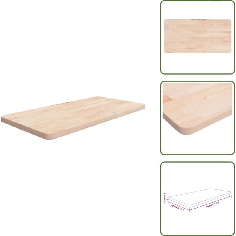 Waschtischplatte 80x40x2,5cm cm Massivholz Unbehandelt - Waschtischplatte - Eichenholz Platte - Badezimmersanierung - Ar...