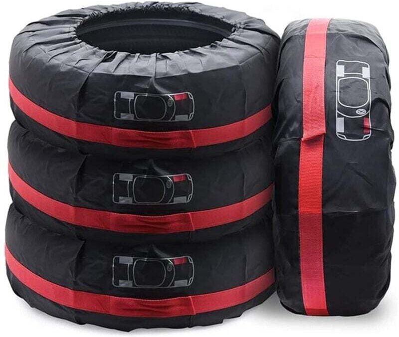 Stück 13-17 Zoll Reifenabdeckungen, wasserdichte Reserveradabdeckungen, Auto-Radschutzabdeckungen (rot, Durchmesser 66 c...