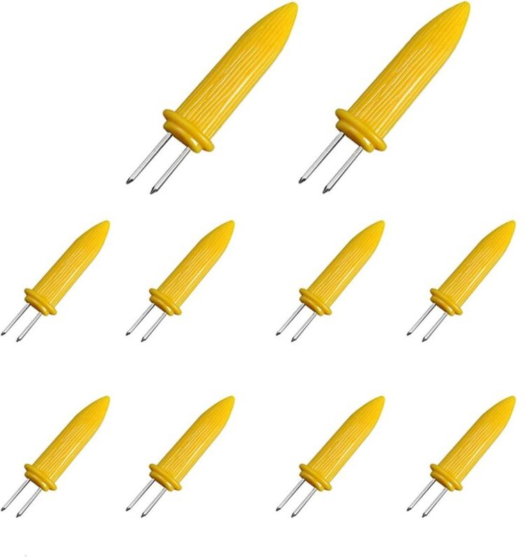 Maiskolbenhalter-Set Edelstahl 8,3 cm Gelb 10-teilig