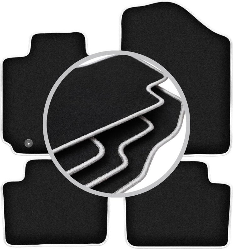 CARLUX-SILVER Autofußmatten für: Hyundai Veloster Coupé (2011-2018)