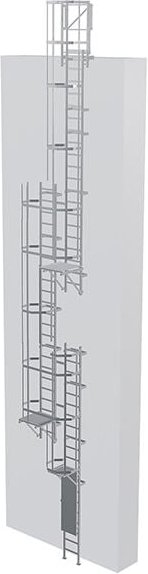 Matisère - Ortsfeste Steigleitern mit Sperrtür - Steighöhe von 12.10 bis 12.40m - CS124-CSPC