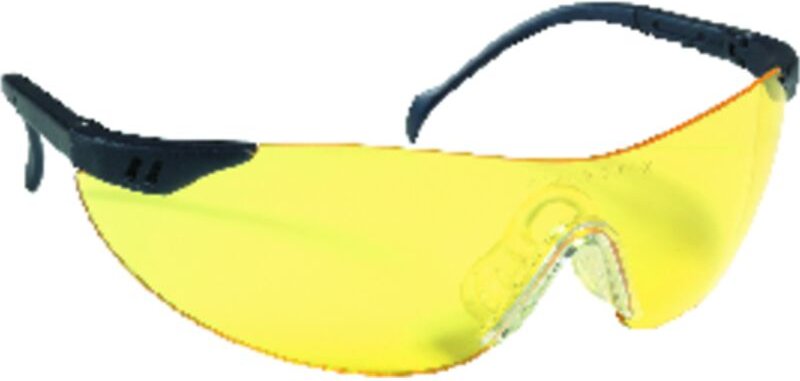 Satz mit 10 - Schutzbrillen STYLUX Nylon/Polycarbonat Bügel blau/gelb AR