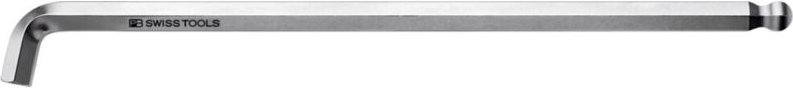 Pb Swiss Tools - Sechskant-Winkelschraubendreher, lang, mit Kugelkopf und kurzem Schenkel, verchromt, 2 mm