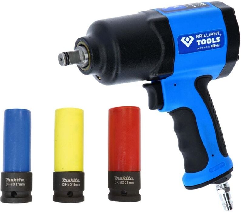 Brilliant Tools - Druckluft-Schlagschrauber 1/2" 1.450 Nm inkl. Steckschlüssel-Set