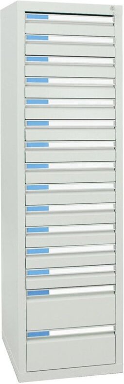 Stumpf - Schubladenschrank Serie esta, 15 Schubladen lichtgrau (13x100, 2x200mm)