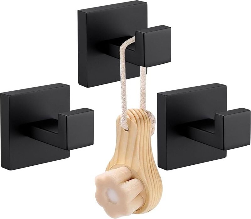 Thumbnail - Badezimmerzubehör, Kleiderhaken, mattschwarz, Handtuch-Bademantelhaken, robuster Kleiderbügel, Badezimmer, Küche, Hausha...