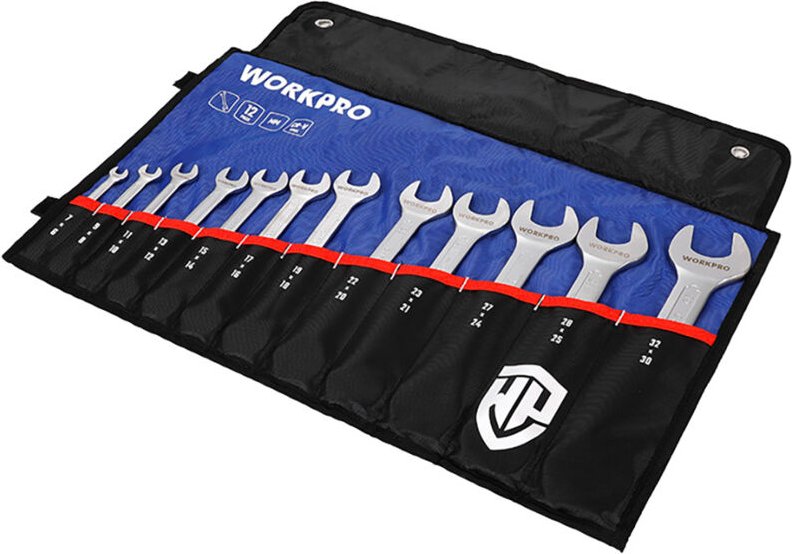 WP202507 - Set of professional cr-v 6-32 mm Flachschlüssel mit Scheide of Stoff - Workpro