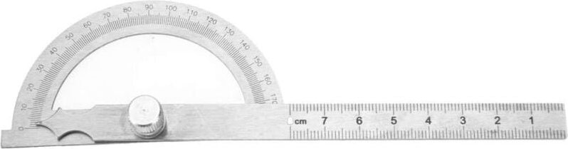 Aougo - Edelstahl-Winkelmesser, Winkelsucher, Winkelmesser, Lineal, digitaler Neigungsmesser, 0–180 Grad, 15 cm
