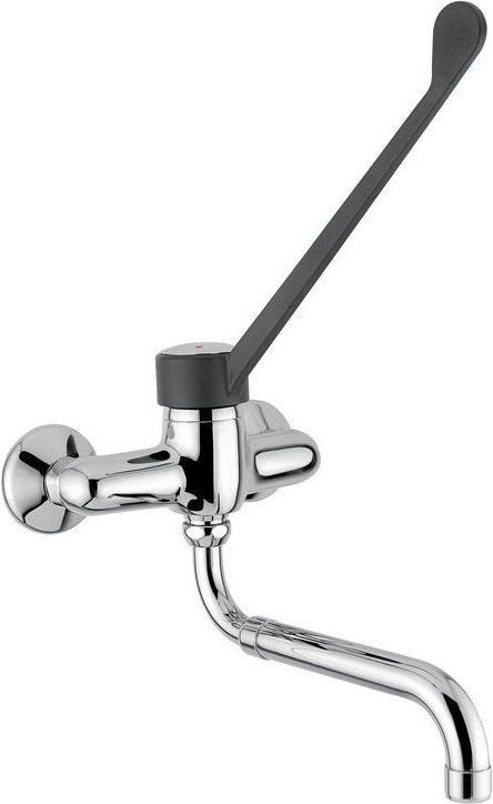 Wandeinhebelmischer mit ausziehbarem, schwenkbarem Auslauf und klinischer Hebelsteuerung - Idral