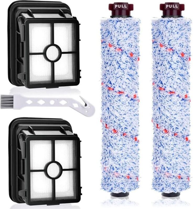 5-teiliges Rollenbürstenfilter-Set für Bissell CrossWave 1713N 2225N 2582N 17132 25821 Staubsauger, 2 Rollenbürsten, 2 H...