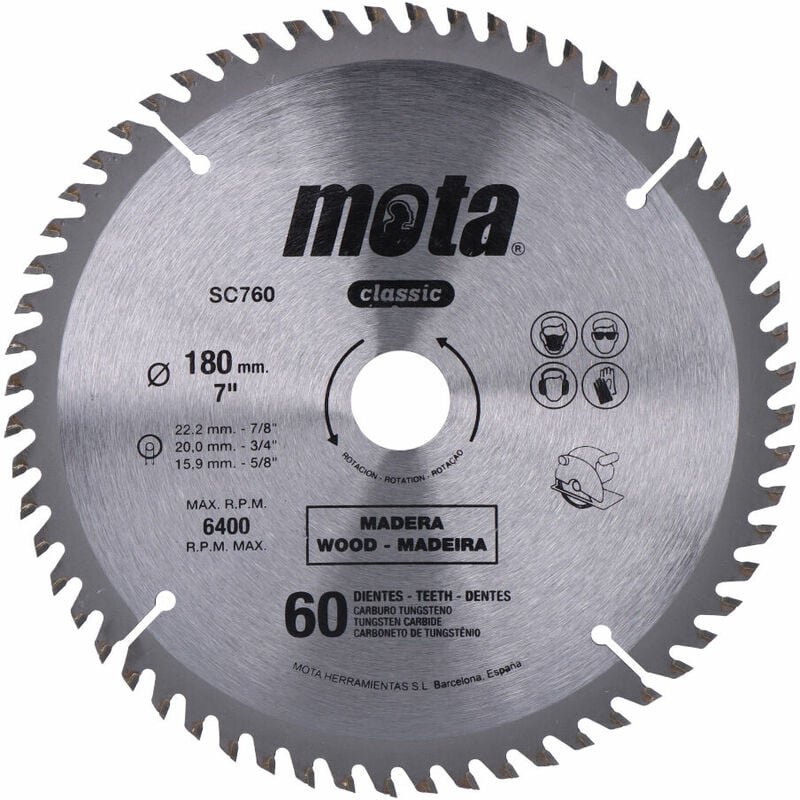 Widia Kreissäge, 180mm, 7-1/4, 60 Zähne Mota Werkzeuge 39554