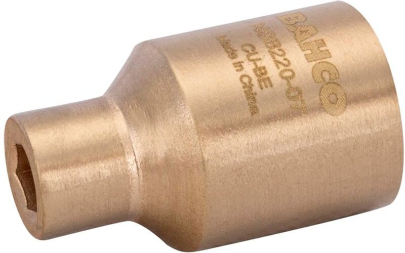 Bahco 1/2-Steckschlüssel-Einsatz aus Kupferberyllium mit 18-mm-Sechskantprofil, funkenfrei
