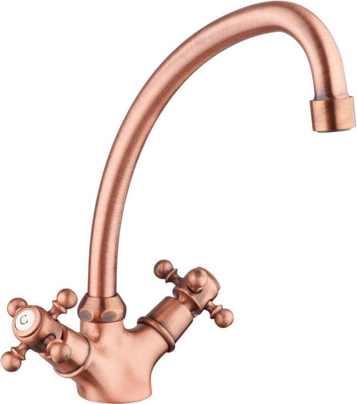 Spültischarmatur Tiffany Bec Schwanenhals Altkupfer