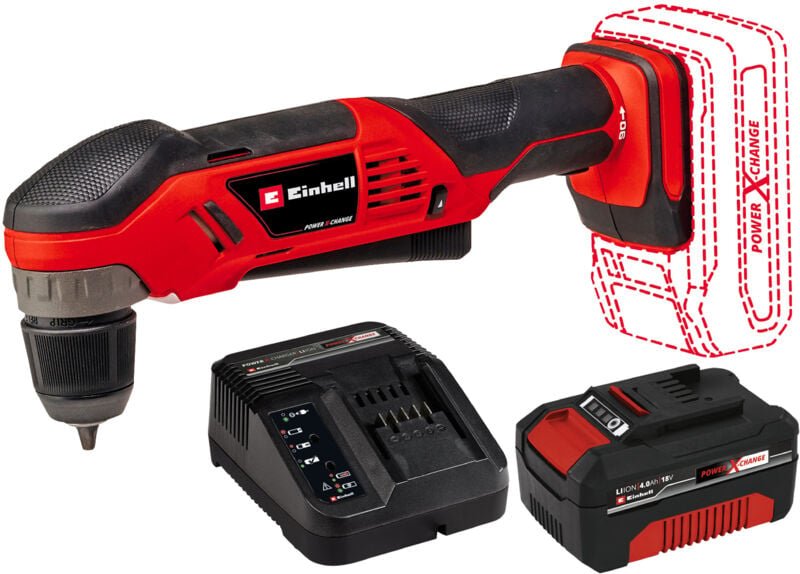 EINHELL Akku-Winkelbohrmaschine TE-AD 18 Li Kit (1x 4,0 Ah)