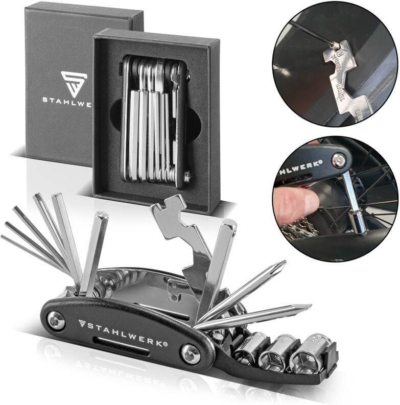 Thumbnail - Stahlwerk - Multitool Multifunktionswerkzeug faltbares Fahrrad Reparaturwerkzeug