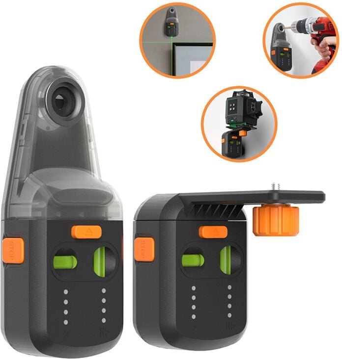 Thumbnail - 4 in 1 Laser-Wasserwaage, wiederaufladbare Laser-Wasserwaage mit Wand-Saugnapf, elektronischem Staubsauger und Stativ zu...