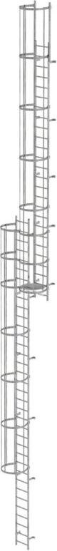 Günzburger Steigtechnik mehrzügige Steigleiter mit Rückenschutz (Bau) Aluminium blank 16,32 m - 510155