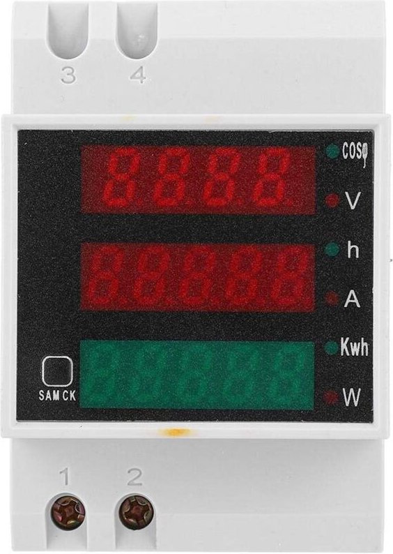 Zoternen - Spannungsmesser, D52-2047 Multifunktions Stromzähler, Digitalanzeige Strom Spannungsleistungsmesser AC200450V