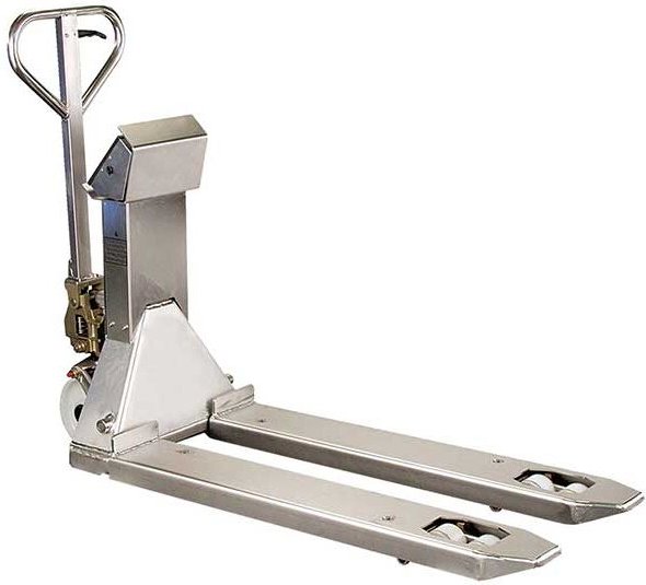 Matisère - Edelstahl-Hubwagen 316 mit integrierter Waage – Präzise Wägung bis 2 kg - Gabeln 1150x500mm - Tragfähigkeit 2...