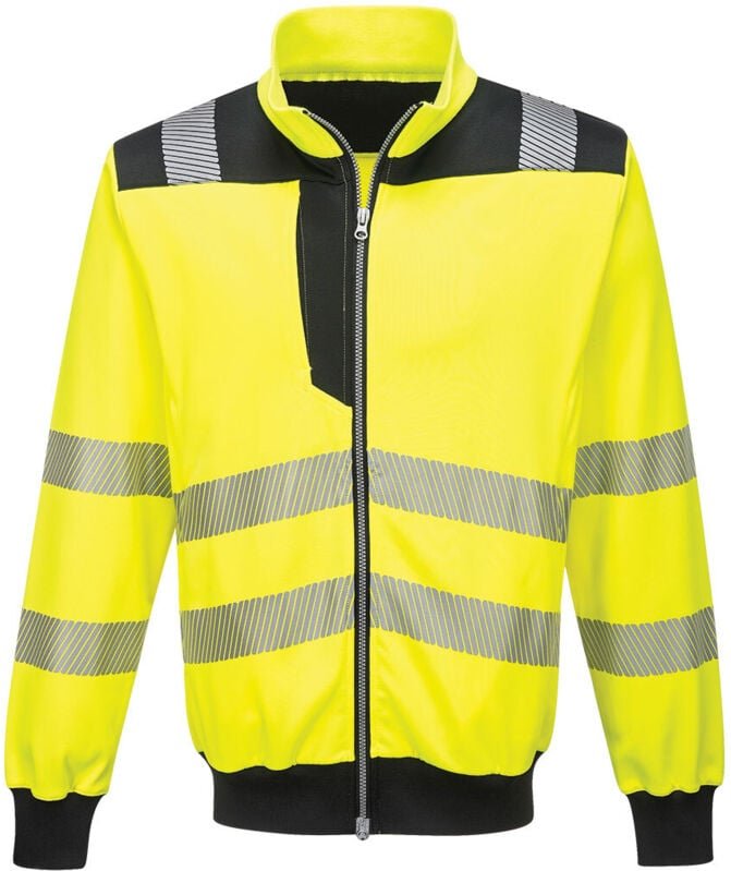 Sweatshirt mit Reißverschluss PW3 Hi-Vis Gelb/Schwarz XL