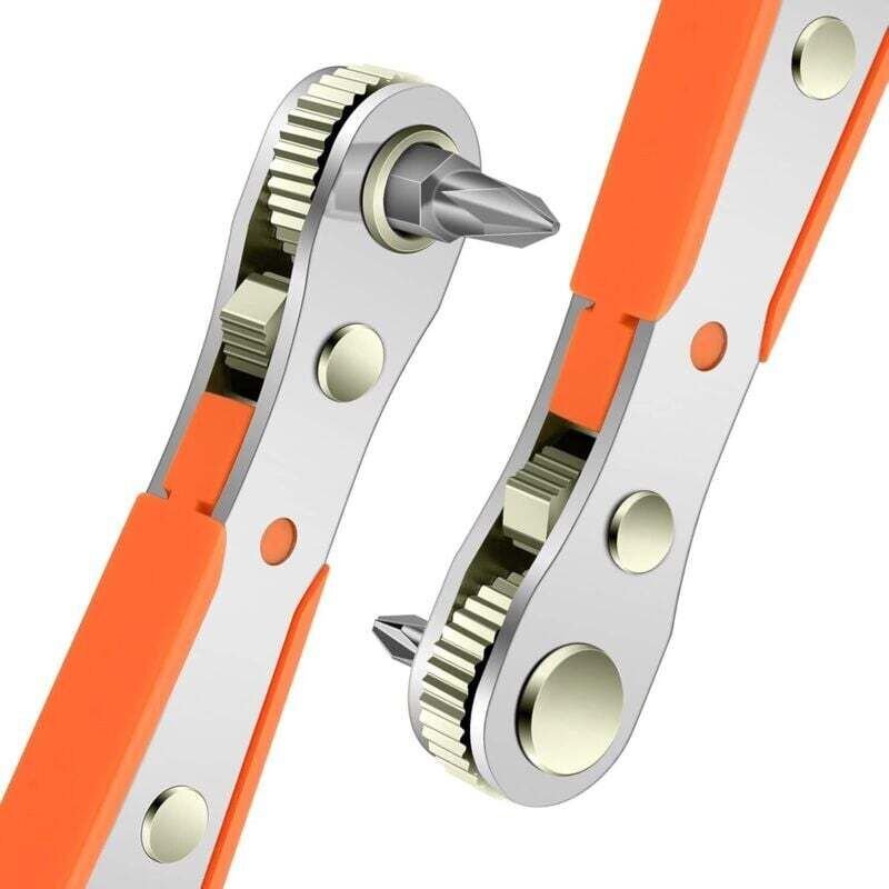 Magnetischer Schraubendreher-Ratsche, 1/4 Mini-Ratschenschlüssel, 1/4-Zoll-Antrieb mit hohem Drehmoment, umschaltbarer v...