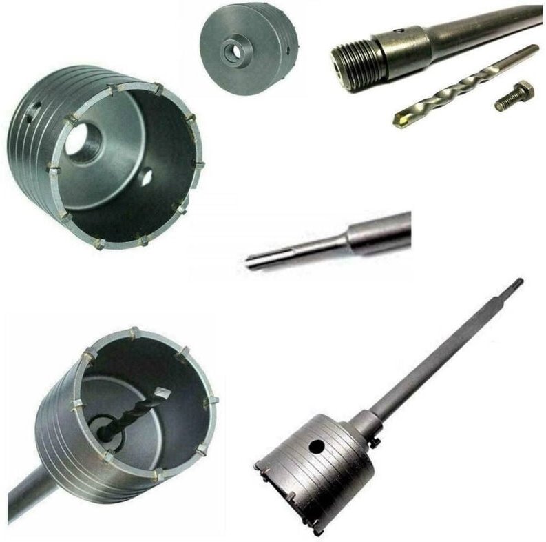 Trade Shop Traesio - Trade Shop - 110 mm kernbohrer mit sds plus stange 80 cm betonzement -