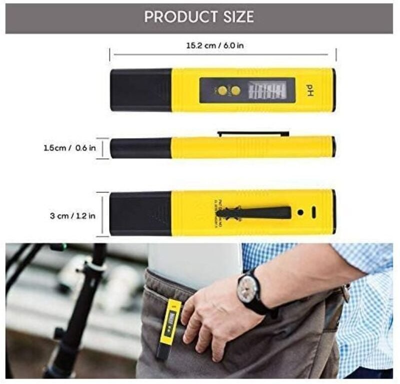 Betterlife PH-Meter, tragbarer digitaler PH-Tester, Lesegerät, 0,01 pH-Auflösung, Test mit 0–14 pH-Messbereich, Aquarien...