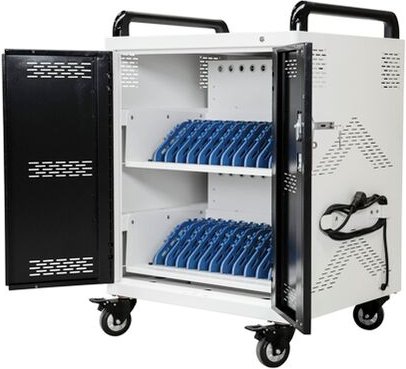 Laptopwagen - Safecart 24 pro+ kompakt - Platzsparende Aufbewahrung von 24 Laptops