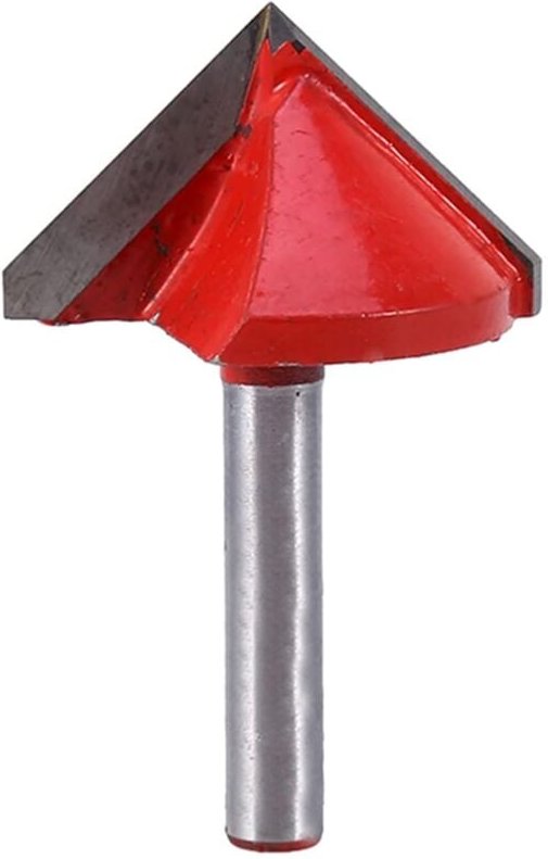 Beijiyi - CNC-Schlitzfräser aus Wolframstahl, 90 Grad, 6 mm Schaft, 32 mm Durchmesser für die Herstellung von 3D-Platten...