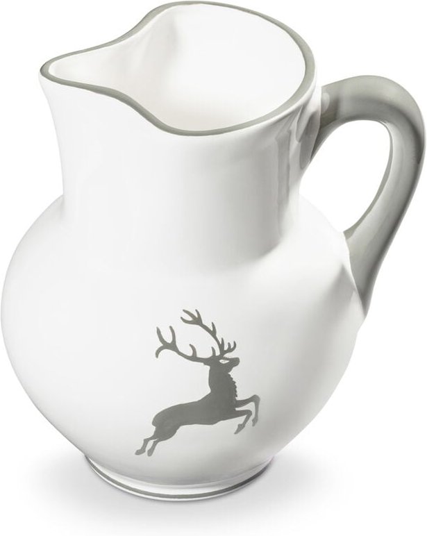 Gmundner Keramik Grauer Hirsch, Krug Wiener Form 1 Liter