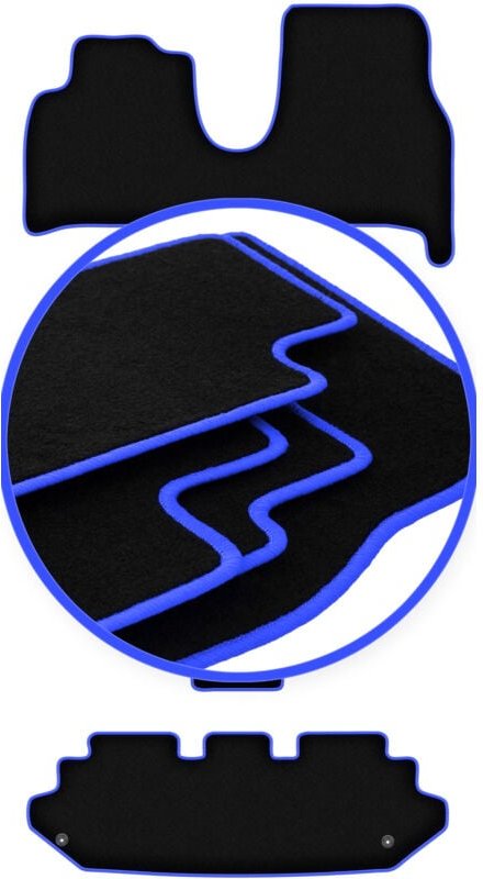 CARLUX-BLUE Autofußmatten für: Fiat Ulysse II 7 Sitze (2002-2010)