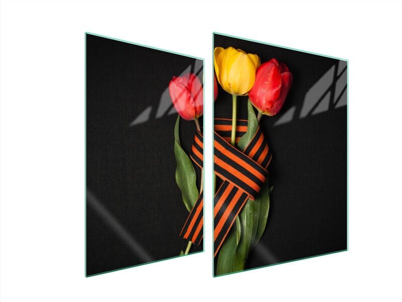 GLASSCHUTZPLATTE FÜR HERD 70x52 ROSEN