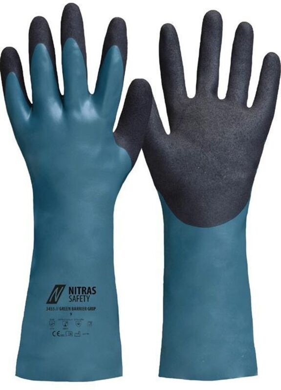 Chemiehandschuhe Green Barrier Grip Größe 9 grün/schwarz en 388, en 374 PSA-Kategorie iii
