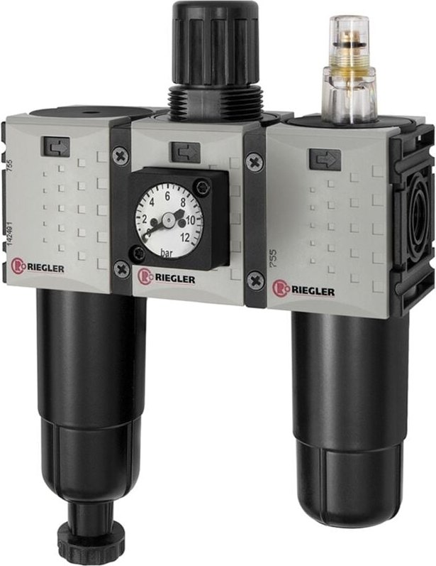 We 3-tlg. »FUTURA-mini«, Metallb., Kompaktmano., g 1/4, 0,5-8, ha - Riegler