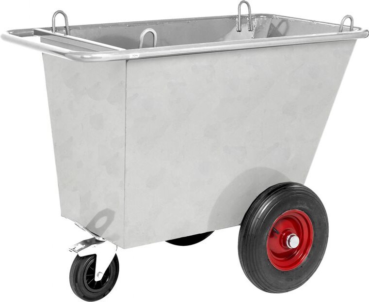 Kongamek Abfallwagen verzinkt mit 3 Rädern Ø400mm Luftereifung 1310x720x1000mm 400l Volumen