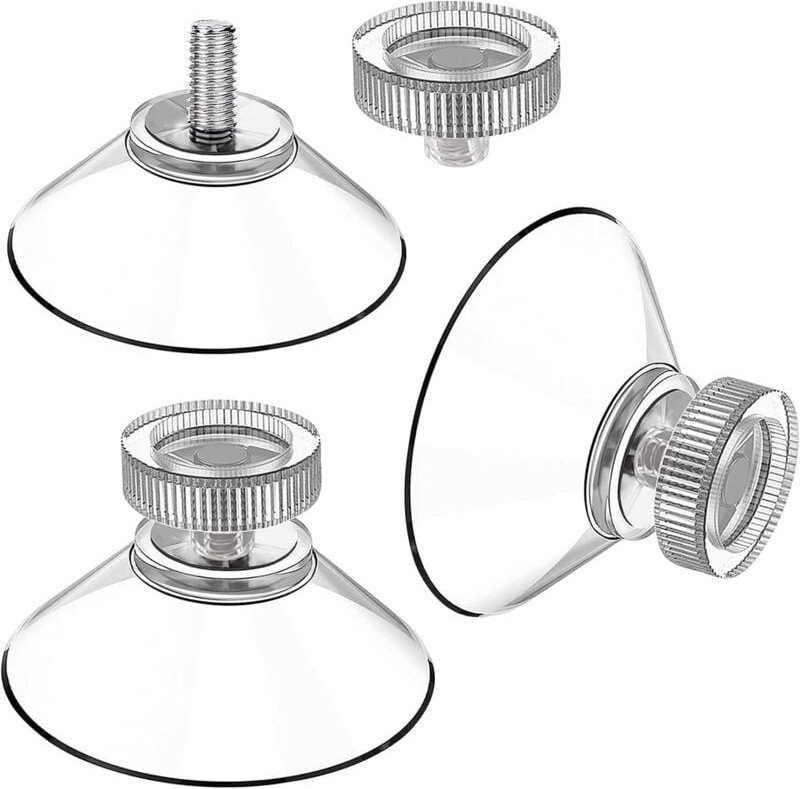 BEBUSINGOTO 25er Pack Saugnäpfe Ø 40 mm M4 - Transparente Saugknöpfe mit Rändelmutter