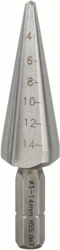 Bosch - Blechschälbohrer hss, Sechskantschaft, 3 - 14 mm, 60 mm, 1/4