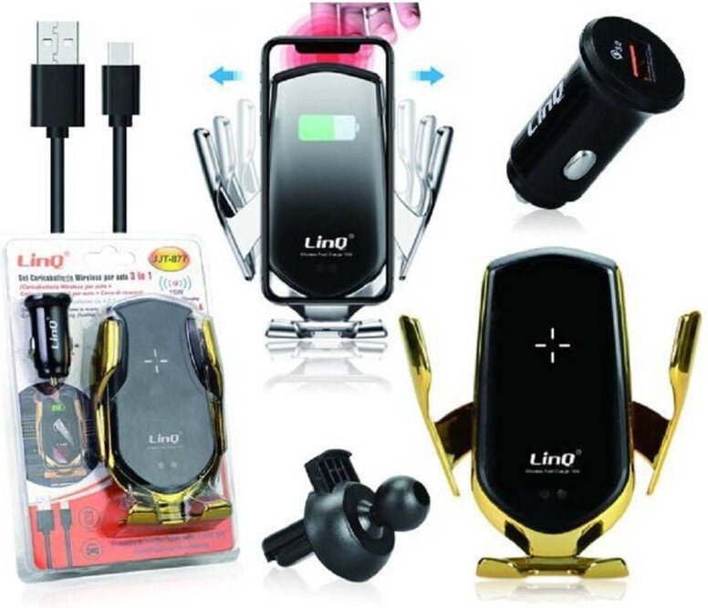 Thumbnail - Trade Shop Traesio - Trade Shop - 3-in-1-Universal-Auto-Wireless-Ladegerät-Kit Kabeladapter JJT-877 -