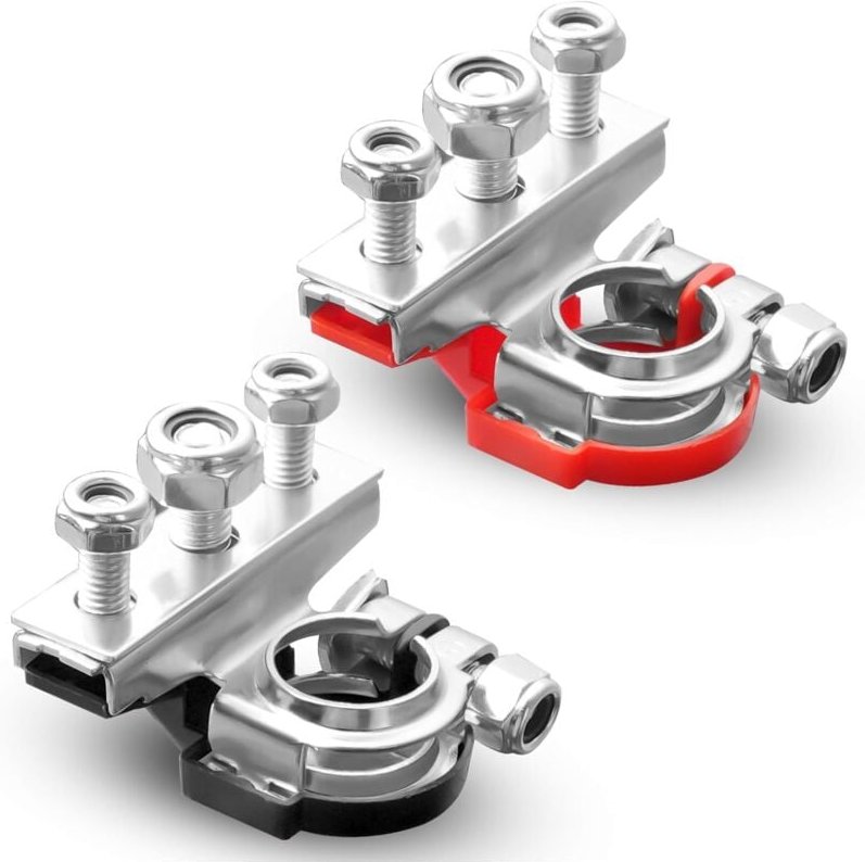 1 Paar) 12-V-Batterieklemmenanschluss, 3-Wege-Freizeitbatterieoberteil, Batterietrennschalter aus Messing mit sicherer K...